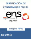 Logo certificación ENS Alta Centro de datos de OASIX Alicante (Grupo Aire)